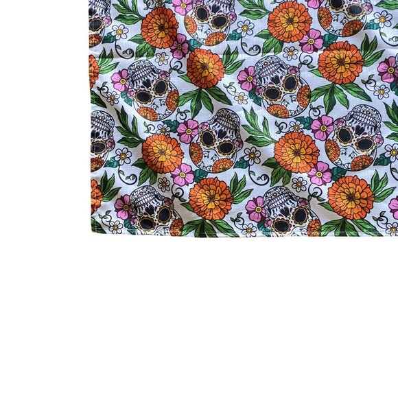 Day Of The Dead Rectangular Tablecloth Sugar Skull Floral Pattern Table Decor - Picture 4 of 9